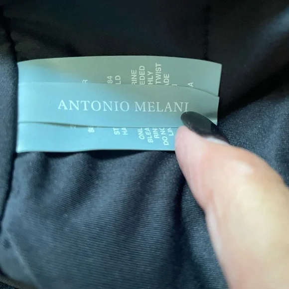 #189, Antonio Melani black one piece swimsuit with white pearl buttons, size L - Picture 3 of 3